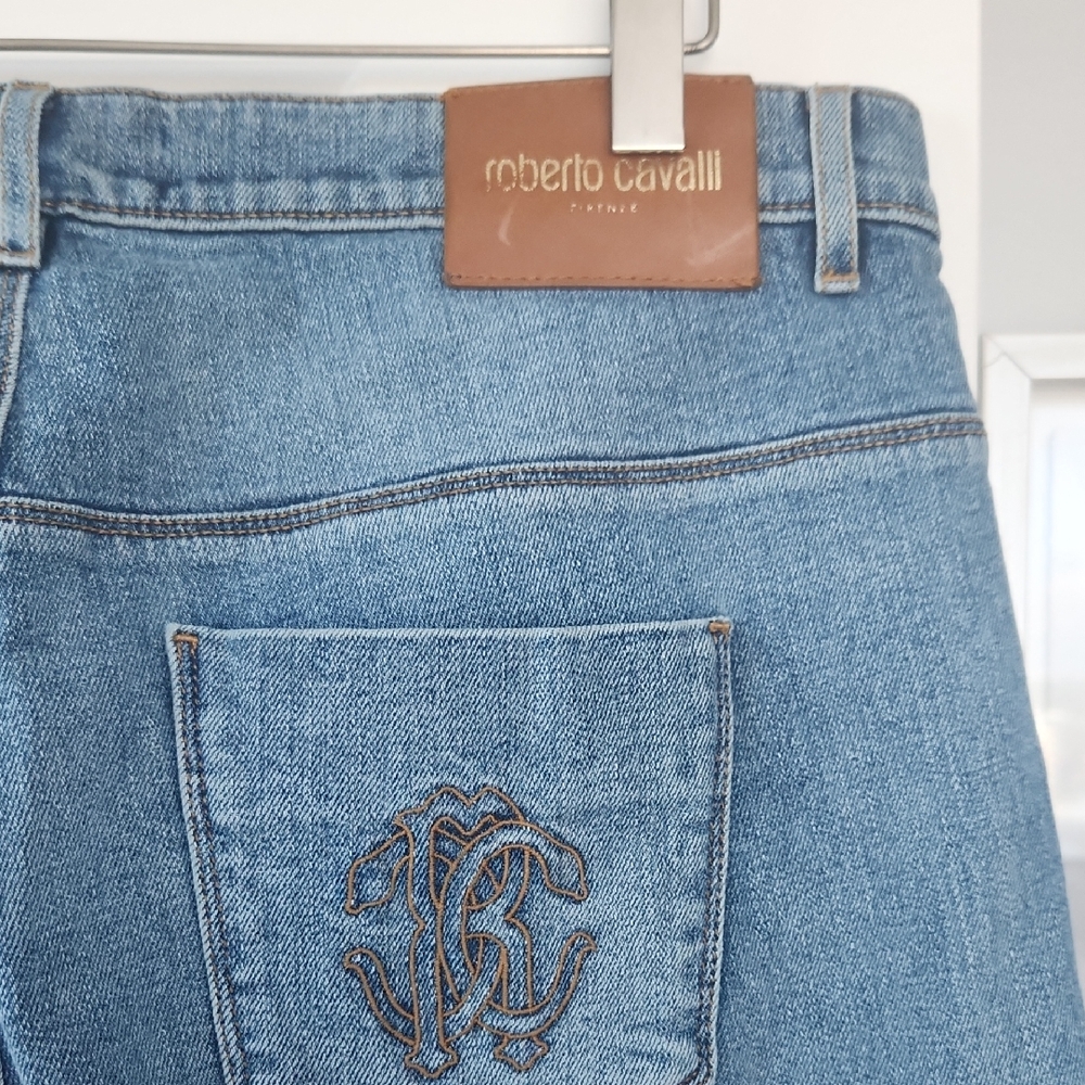 Roberto Cavalli Light Blue Women Jeans, Size 48, Stretch, Worn Couple Times